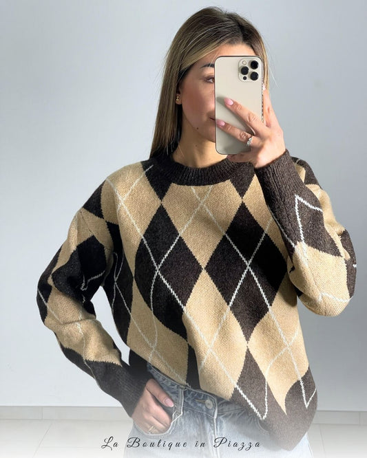 Maglione cozy a quadri
