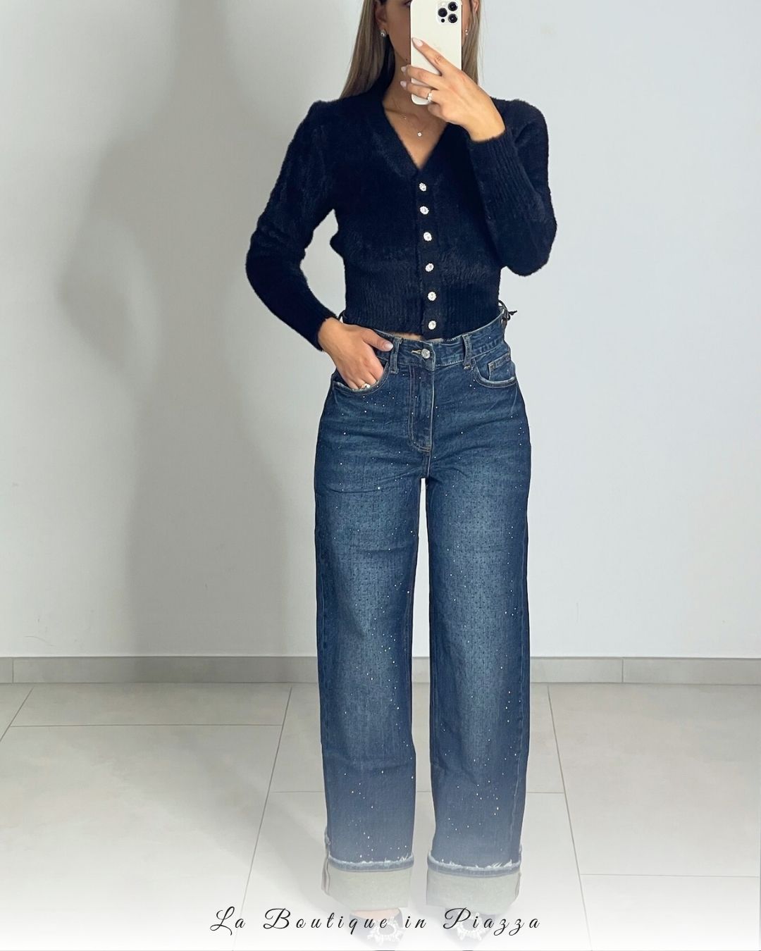 Cardigan crop in peluche