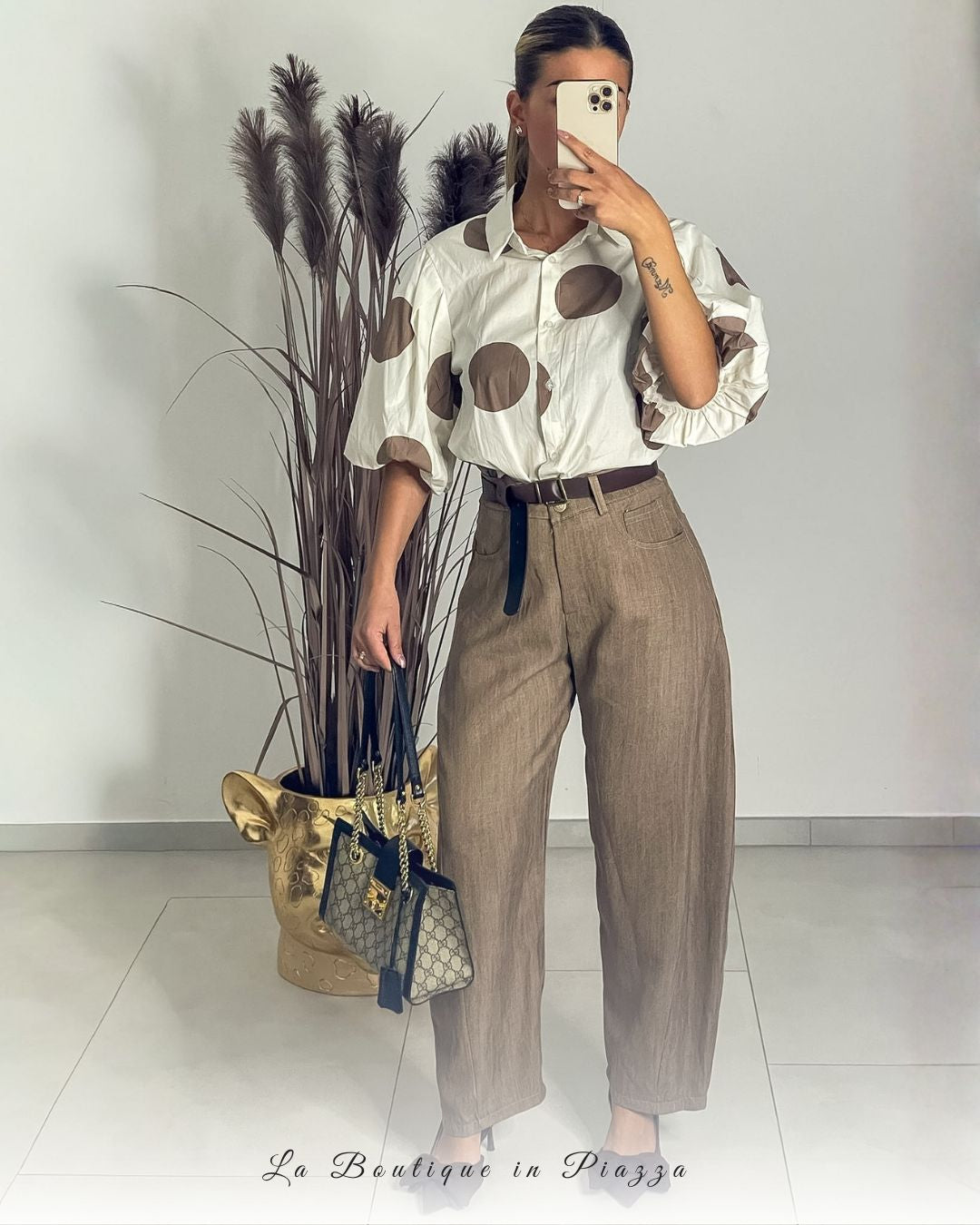 Panta Jeans baggy beige