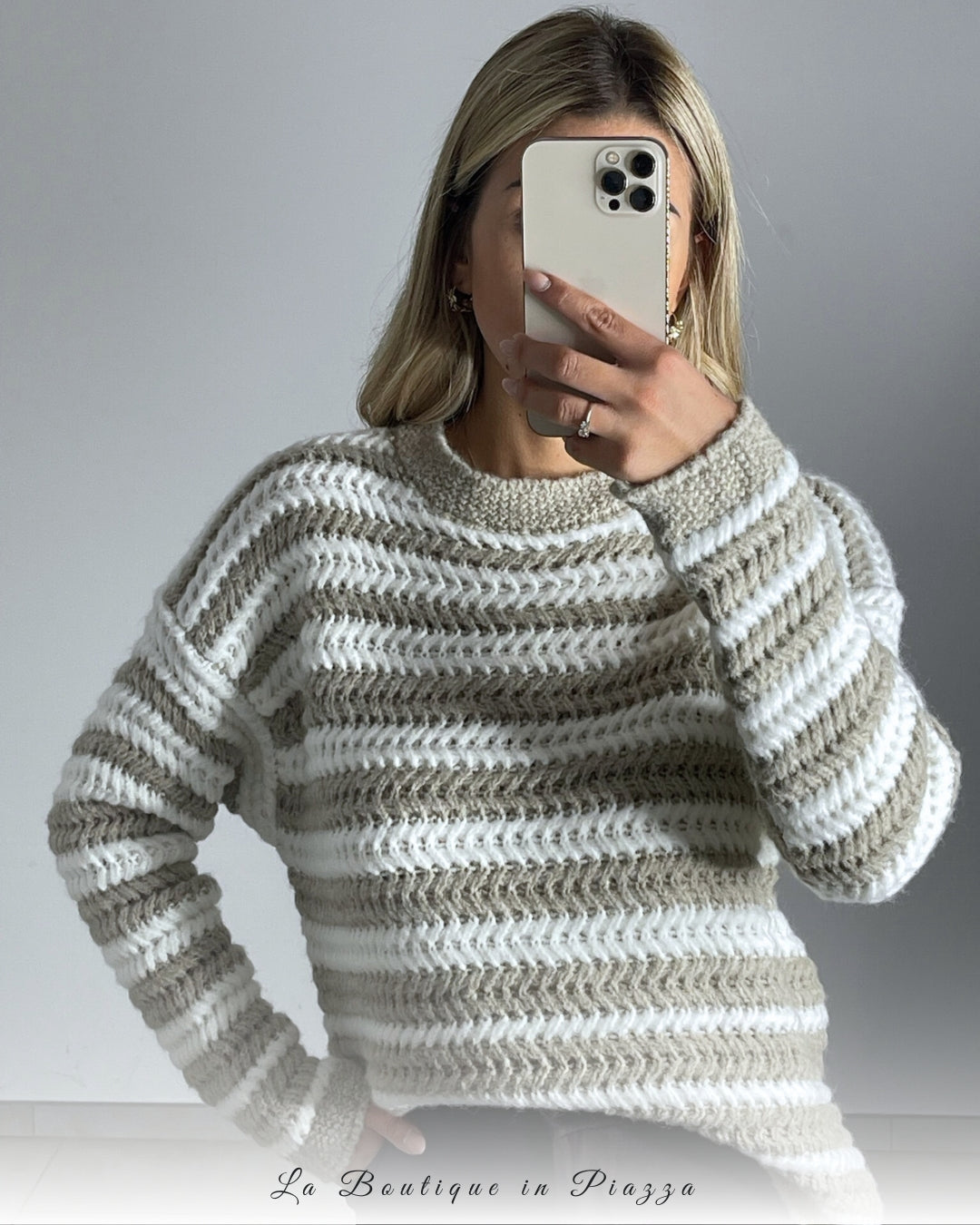 Maglia uncinetto a righe