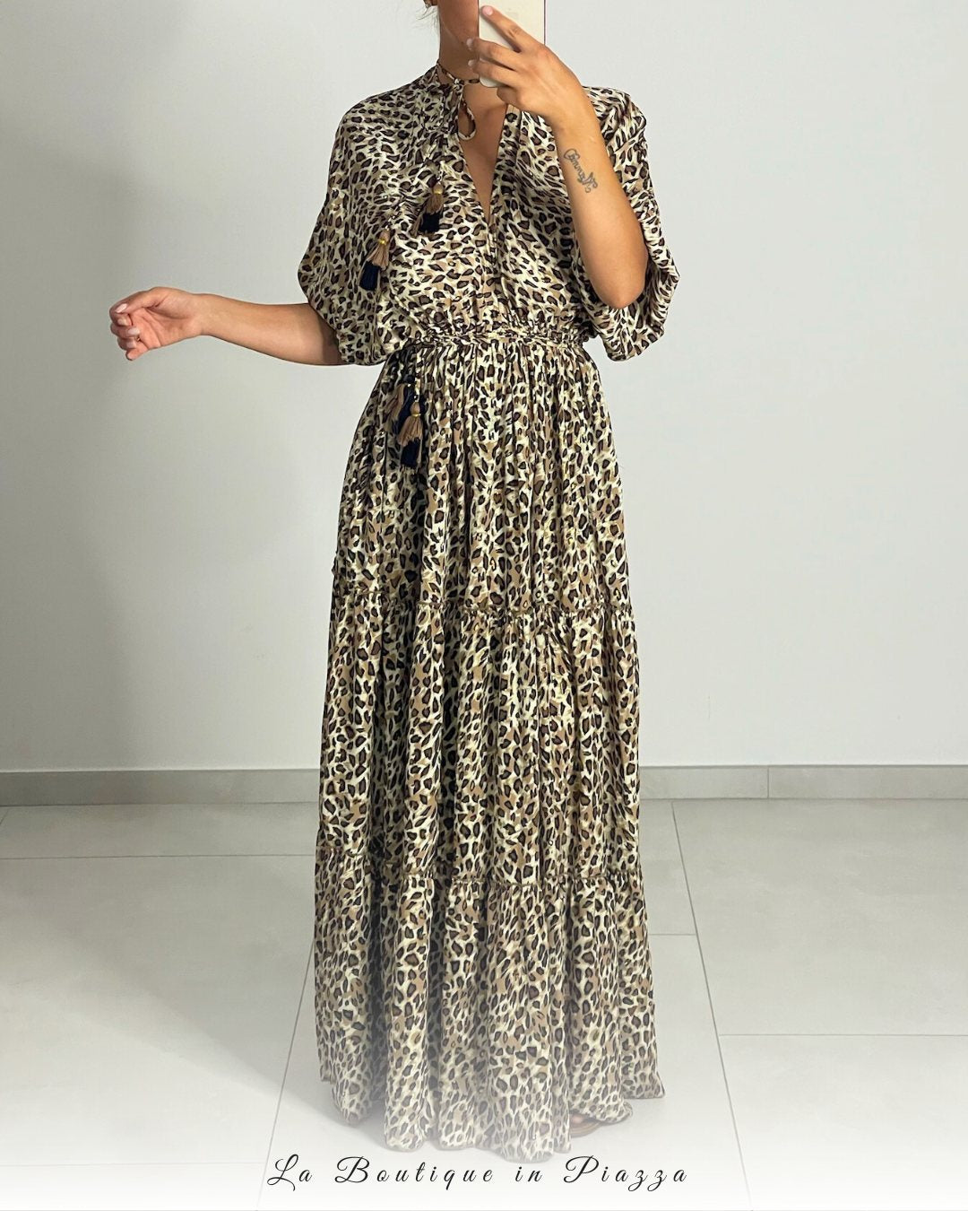 Abito Seta Leopardo