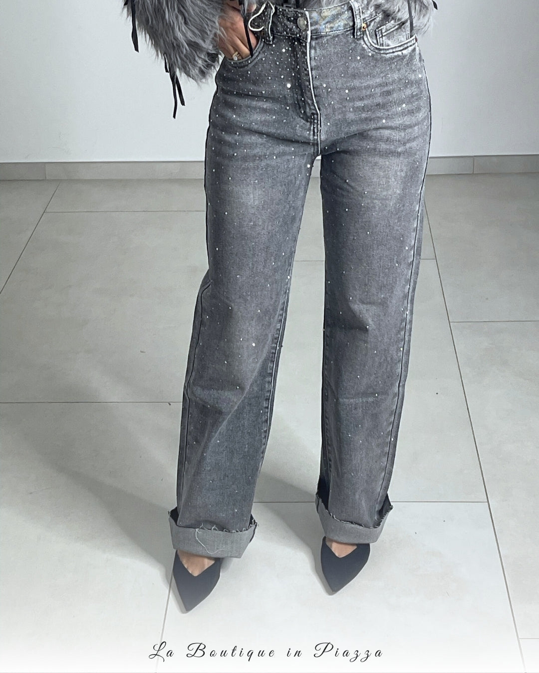 Jeans Miss Brillantini Grigio