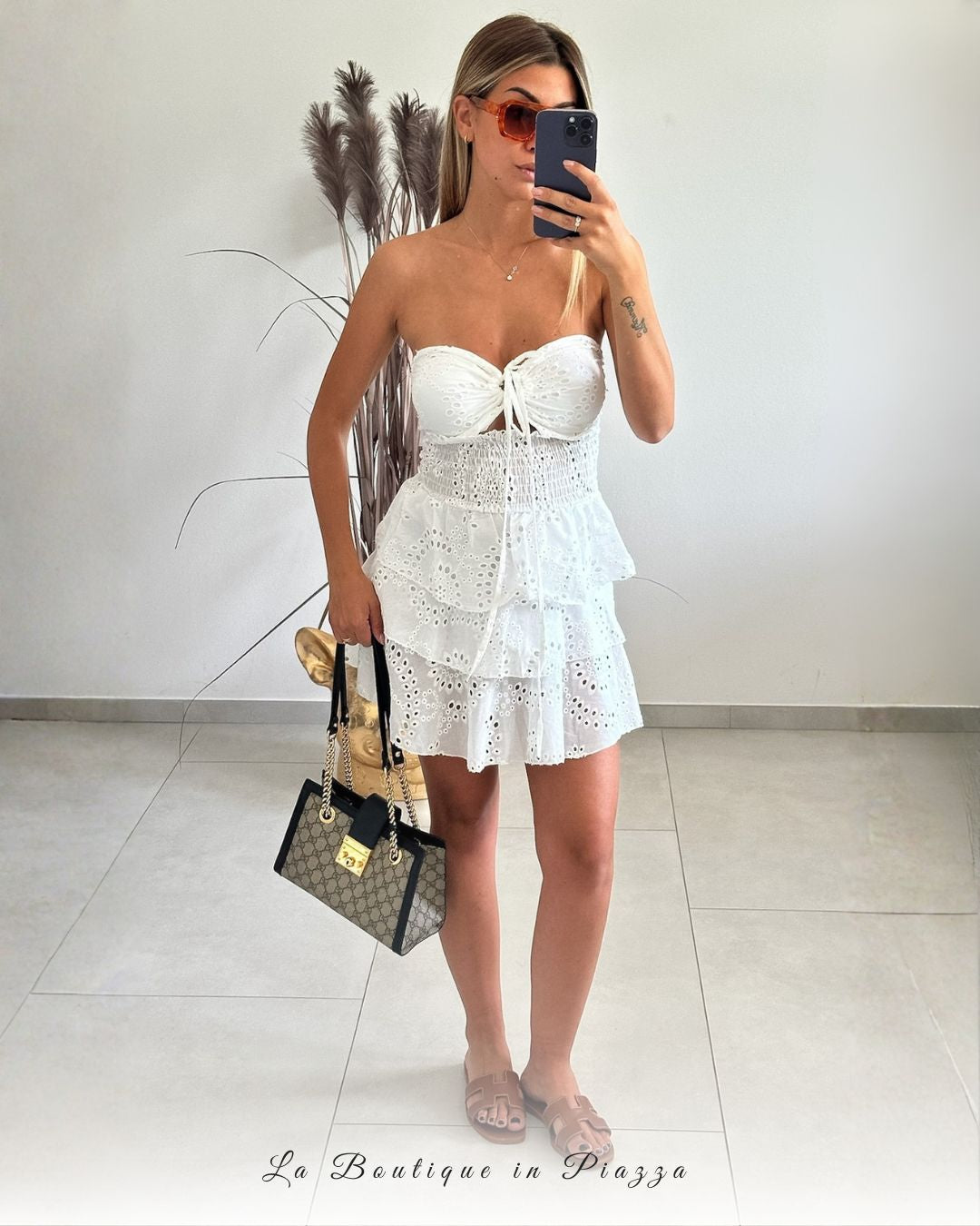 Vestito Sangallo senza spalline