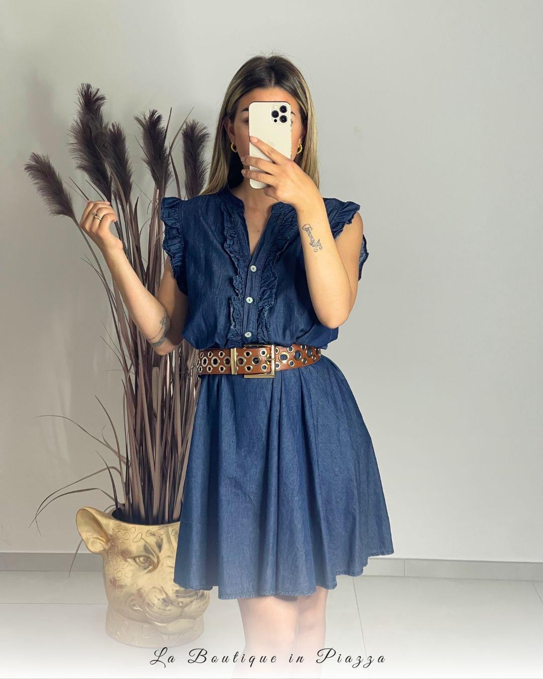 Abito corto “jeans cotonato”
