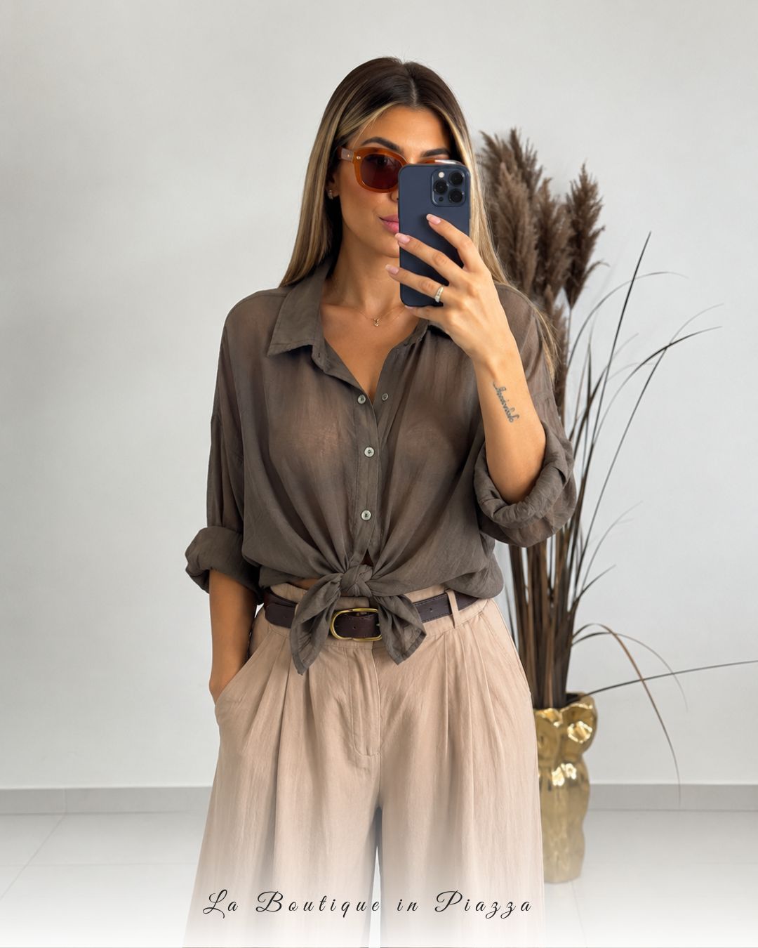 Camicia seta tinta unita