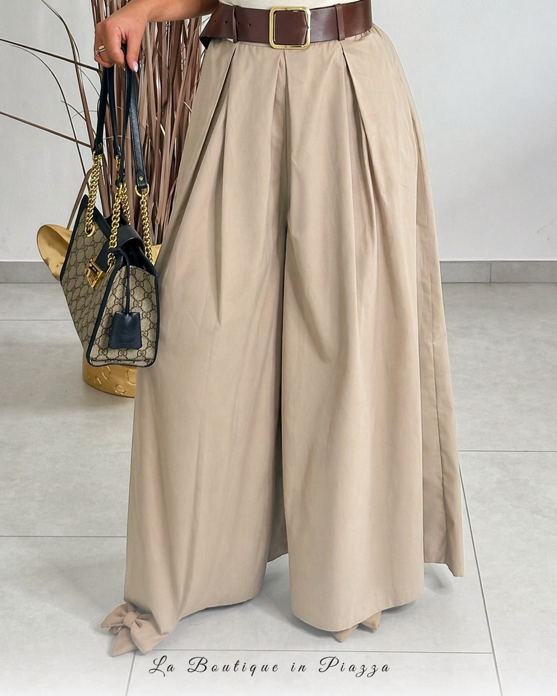 Pantalone cotone wide