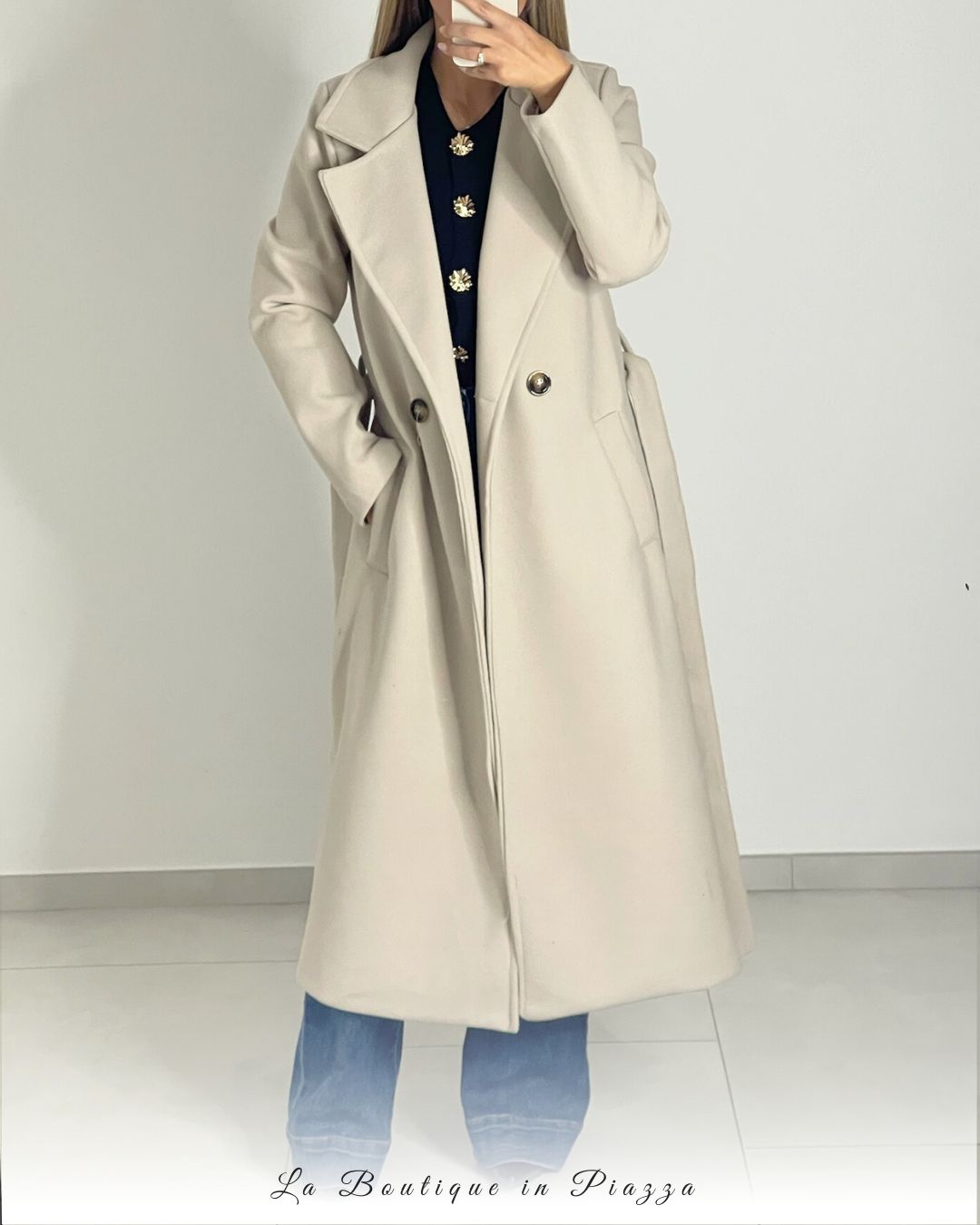Cappotto lungo con cintura