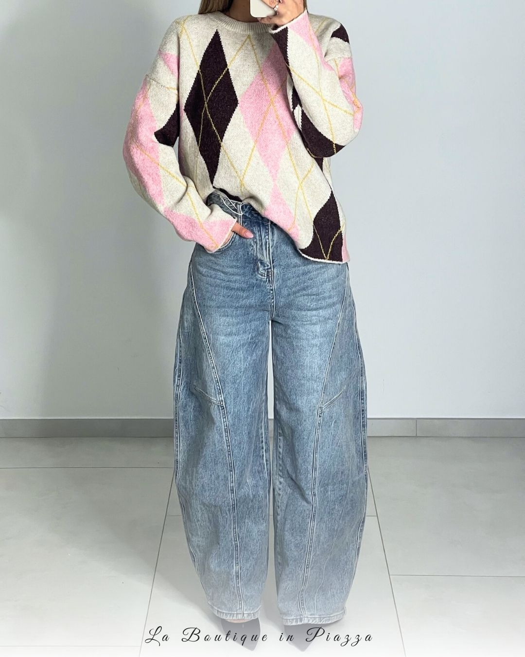 Maglione cozy a quadri