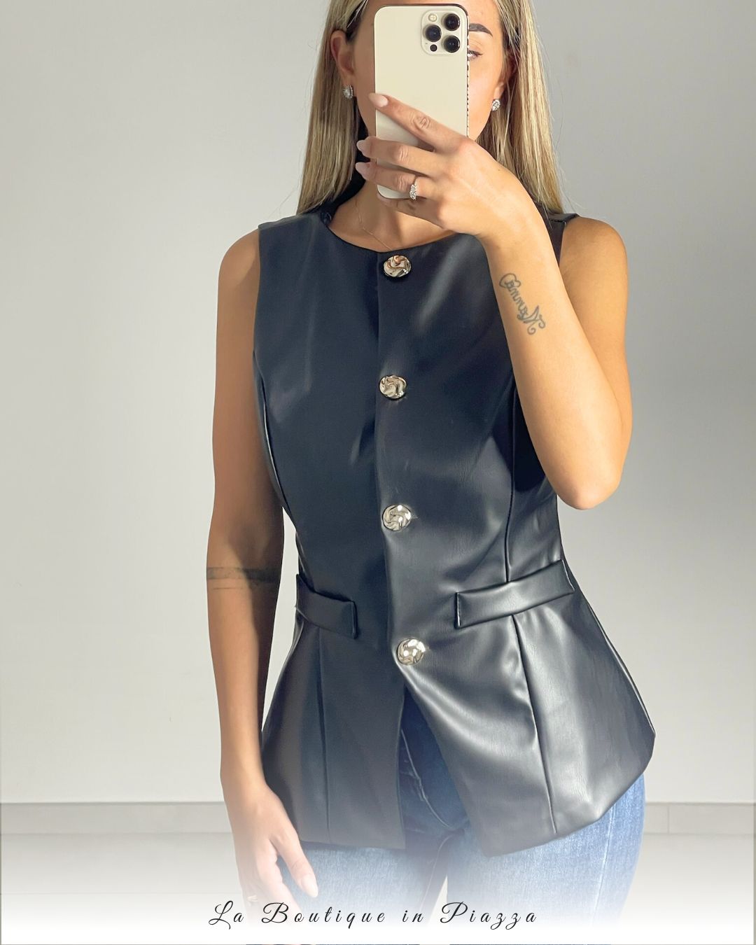 Gilet Rock in ecopelle