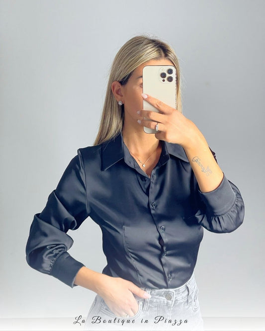 Camicia in raso slim