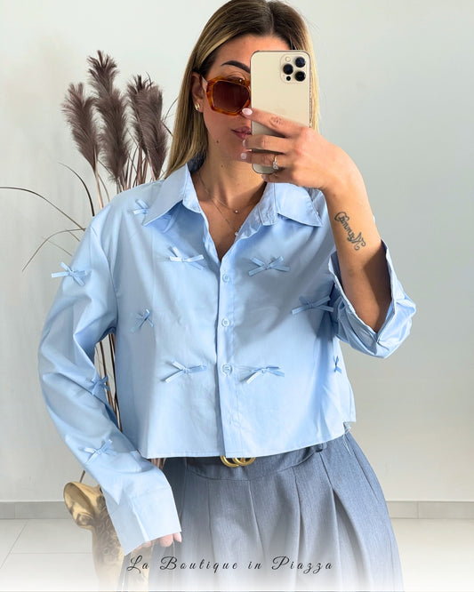 Camicia Crop con Fiocchetti