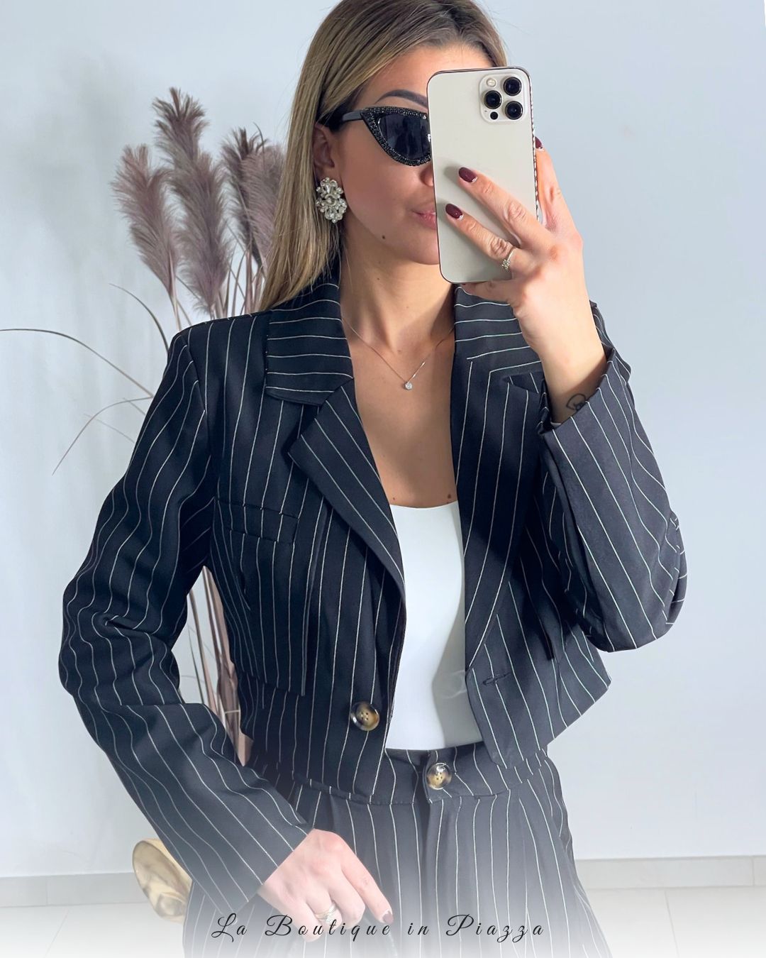 Completo Crop Gessato