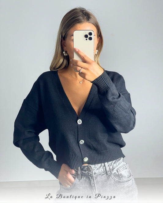 Cardigan bottoni gioiello