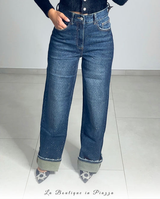 Jeans palazzo glitter