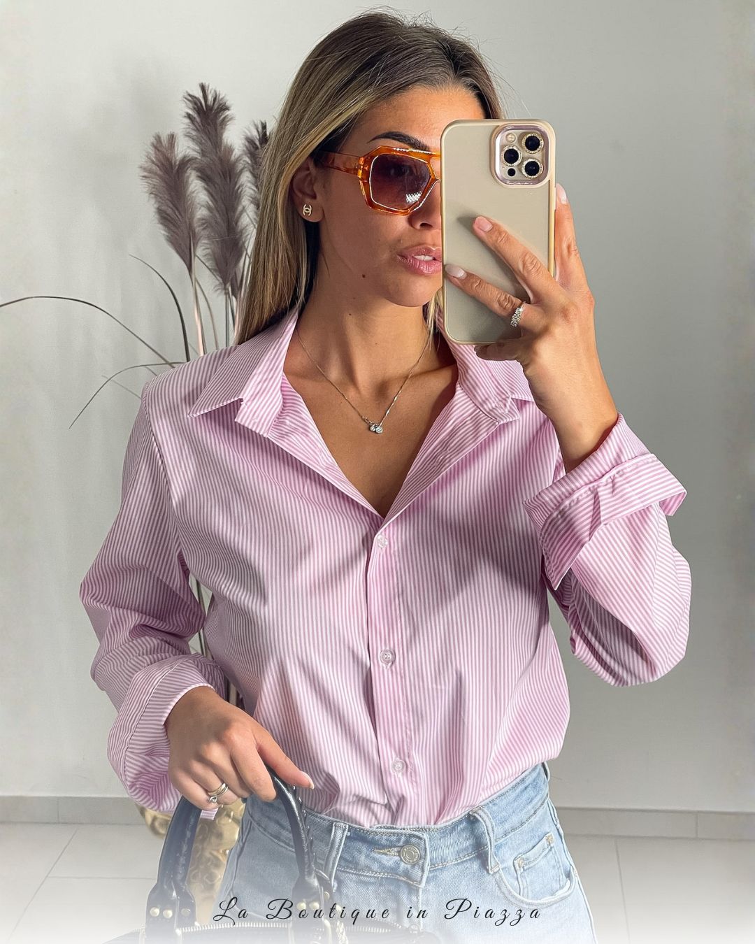 Camicia Righe Rosa