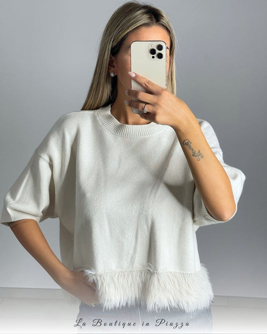 Maglia con piume