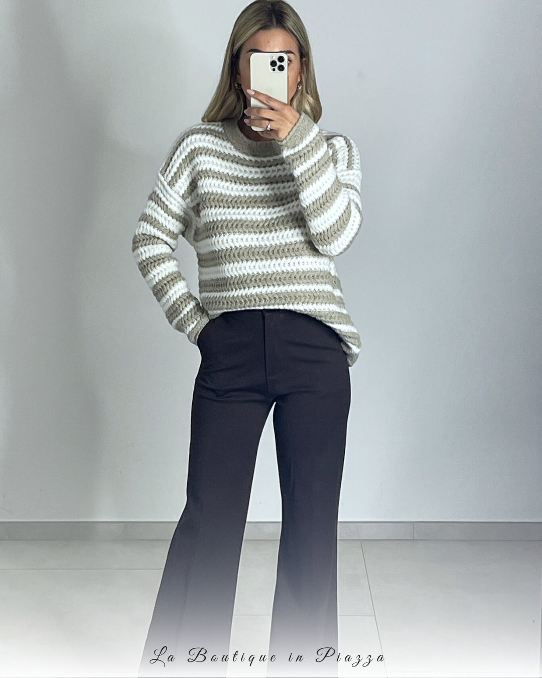 Maglia uncinetto a righe