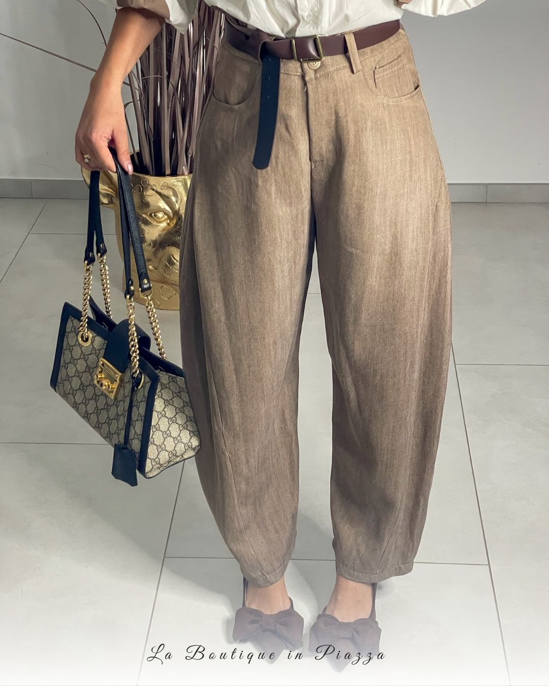 Panta Jeans baggy beige