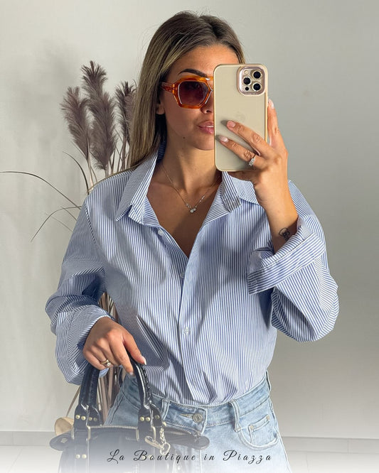Camicia Righe Blu