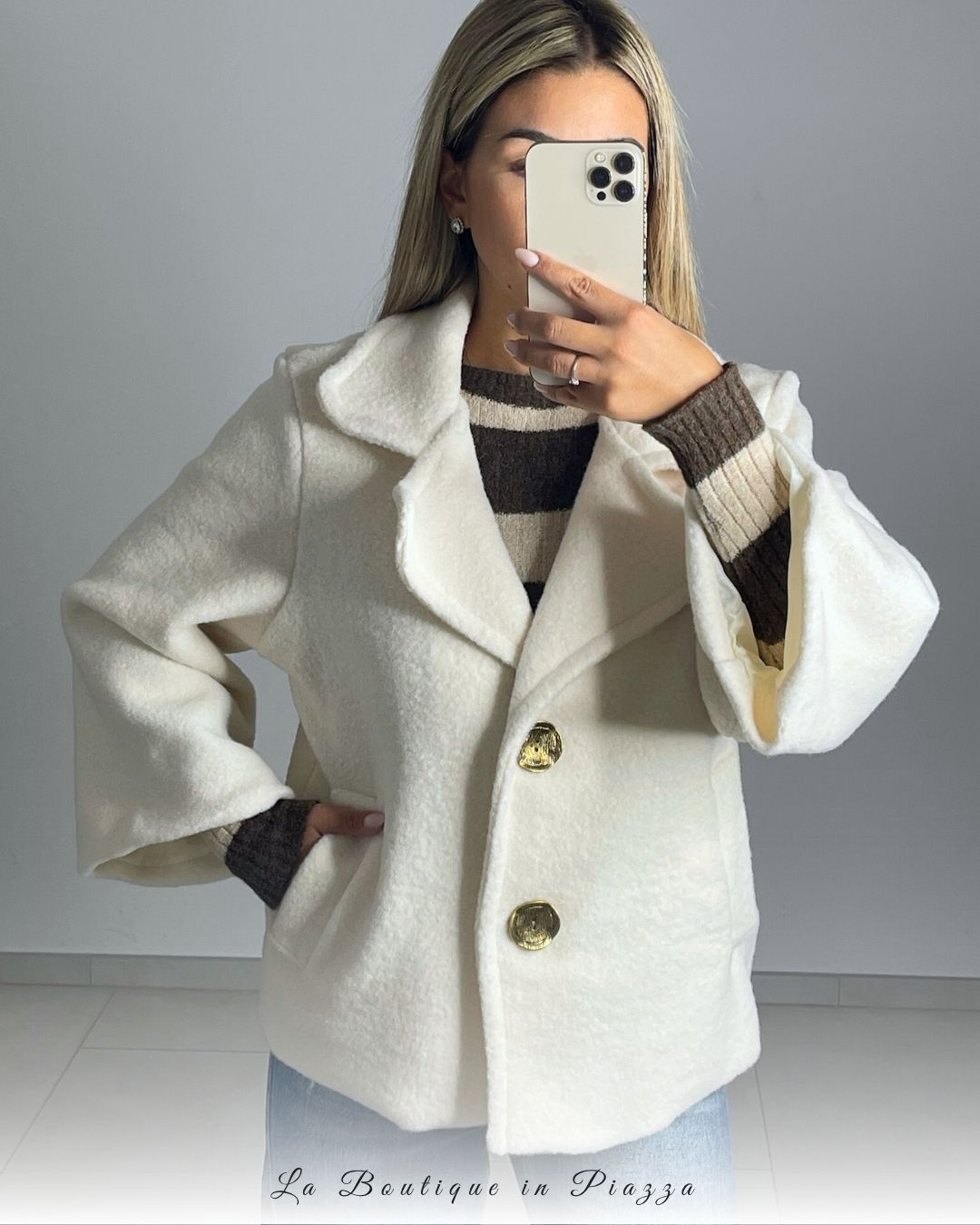 Cappotto cross in lana cotta
