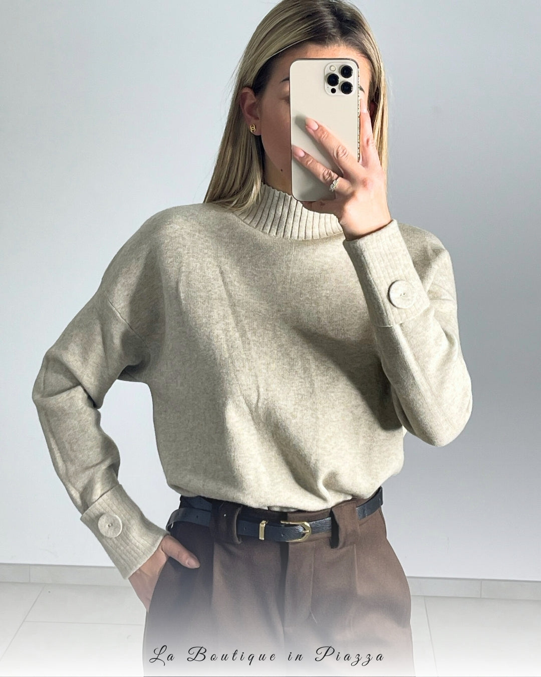 Maglia lupetto bottoni