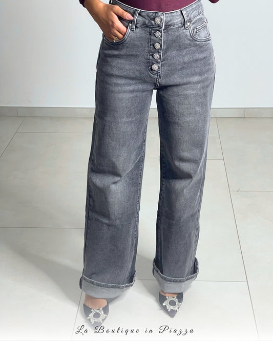 Jeans bottoni gioiello