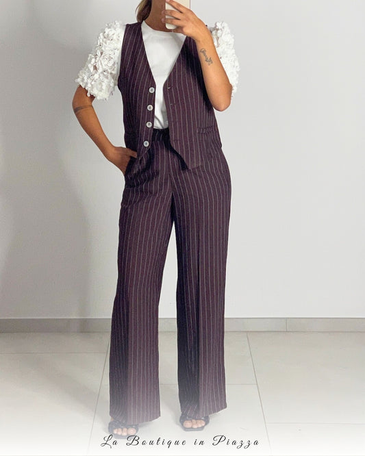 Completo gessato gilet