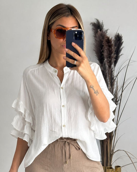 Camicia seta voulant