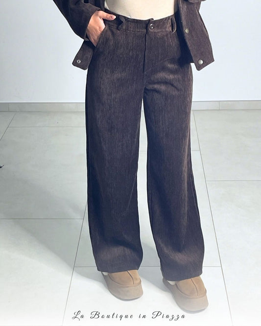 Pantalone palazzo in ciniglia