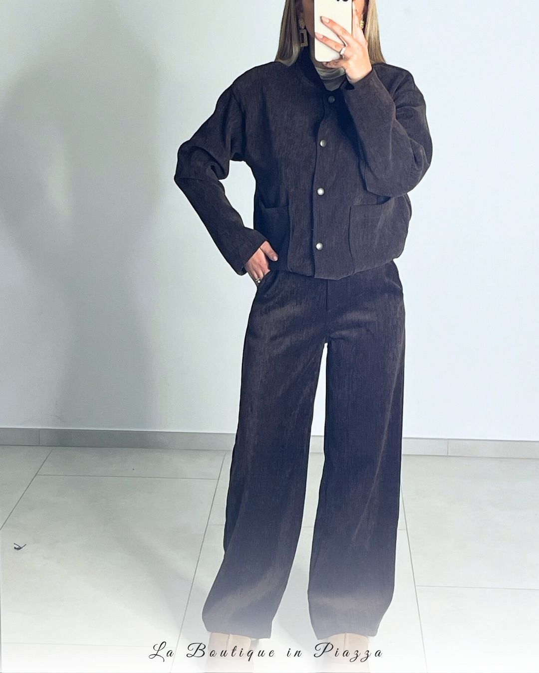 Pantalone palazzo in ciniglia