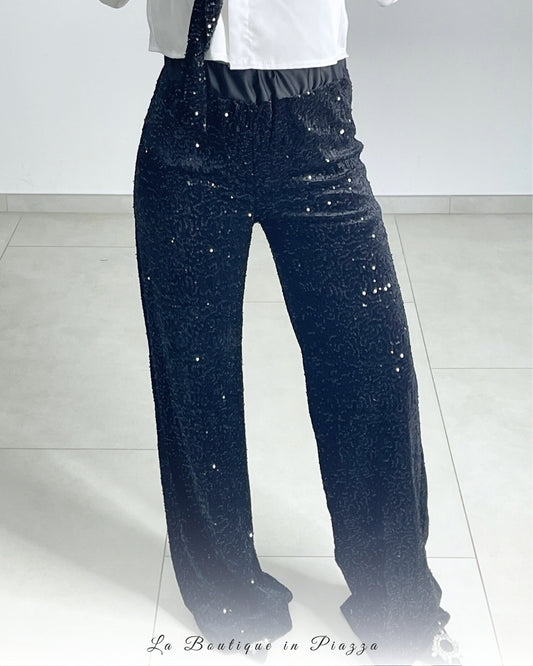 Pantaloni velluto e paillettes