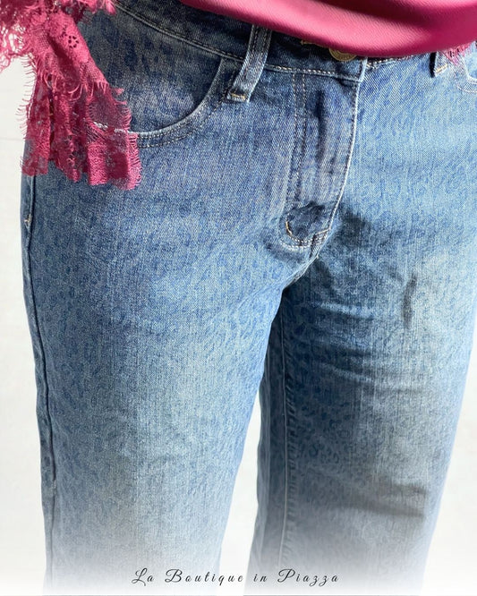 Jeans palazzo leopardo