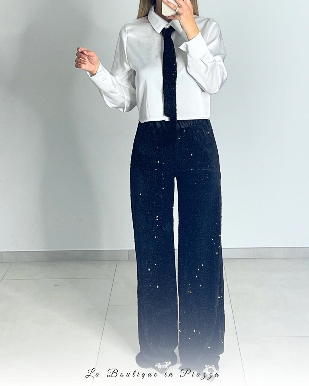 Pantaloni velluto e paillettes