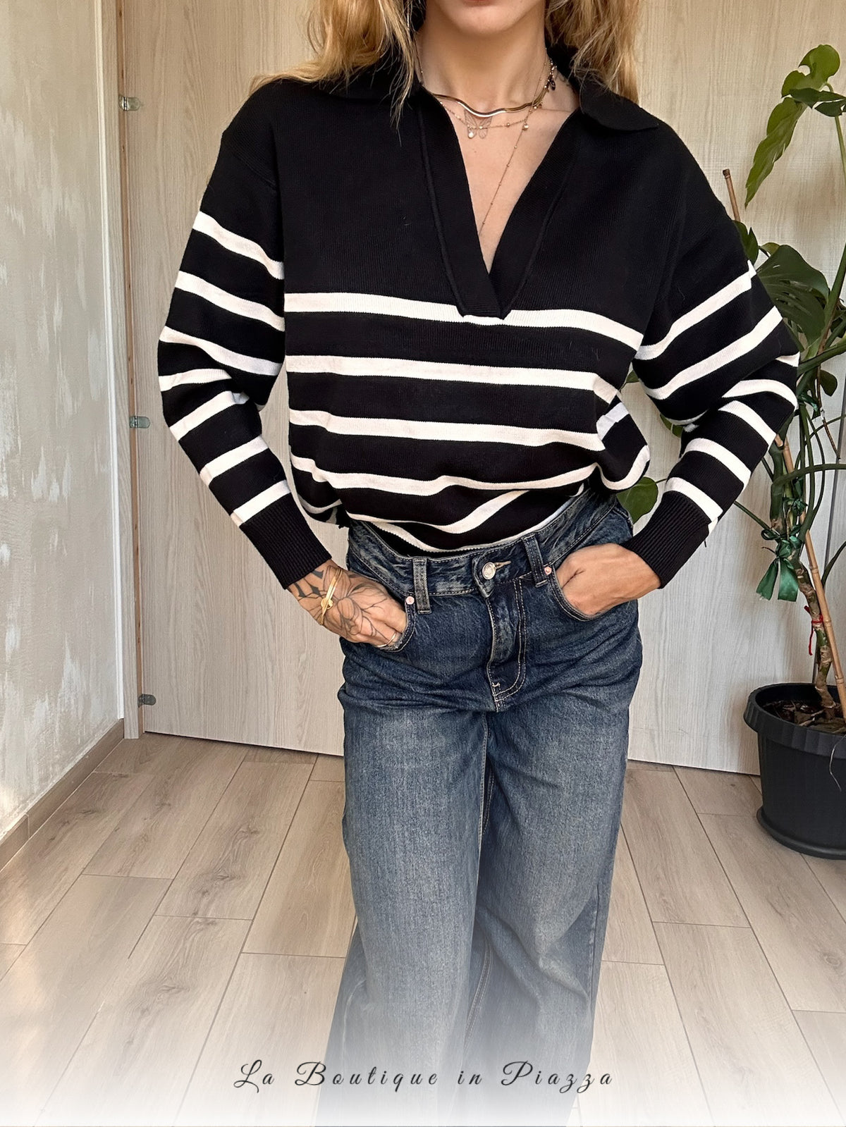 Maglia Polo rigata